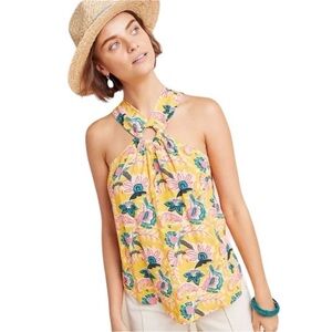 Maeve By Anthropologie Mica Botanical Floral Halter Top